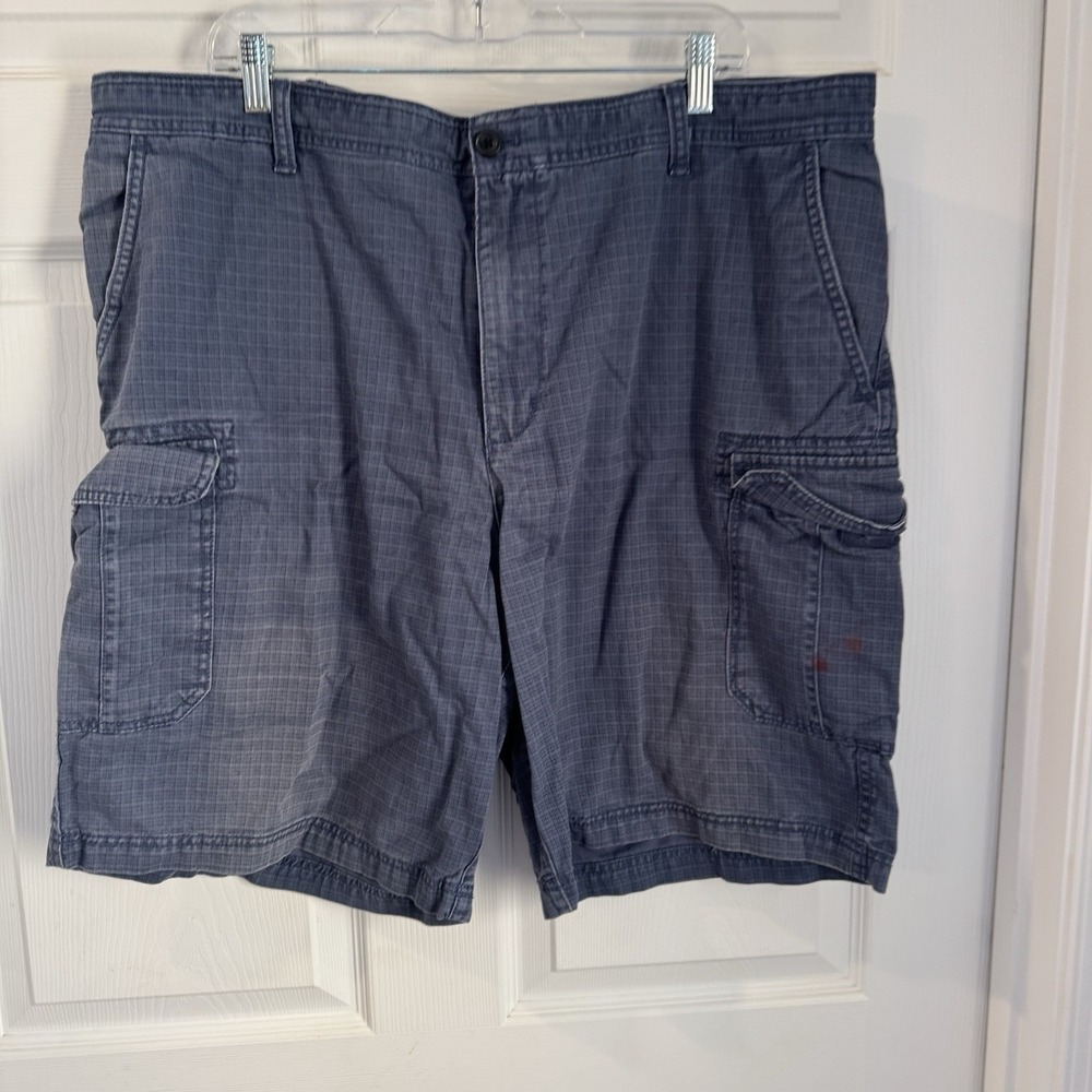 3 Pair Izod Cargo Shorts Mens Size 42 Blue & Tan Cotton Canvas Ripstop Stained